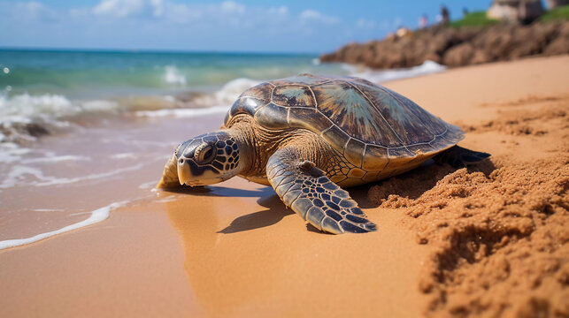 Sea turtle nesting at Rekawa Beach